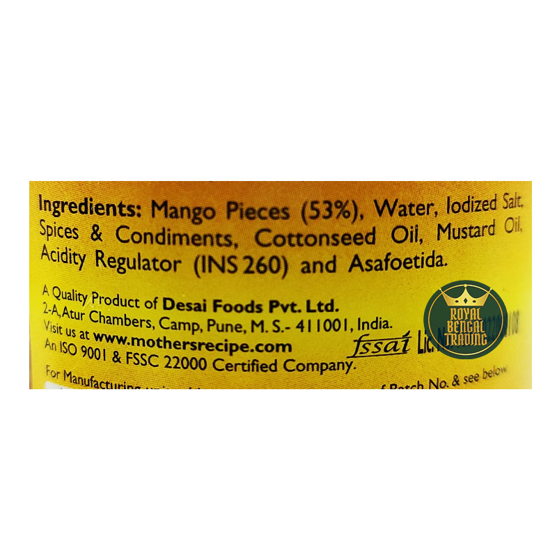 Mother's Recipe Punjabi Teekha Mango Pickle 400g - Image 2